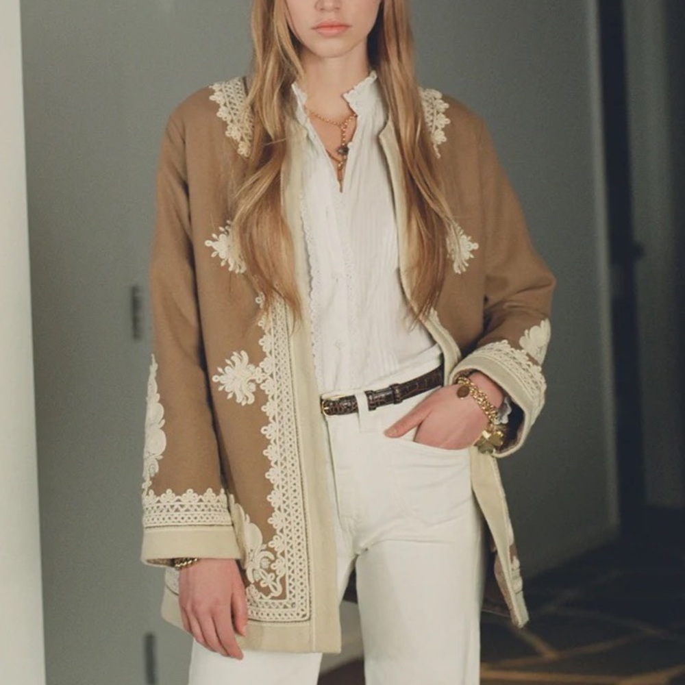 NILI LOTAN Landon Embroidered Wool Jacket